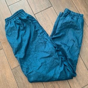 Vintage Teal Nylon Track Pants sz M